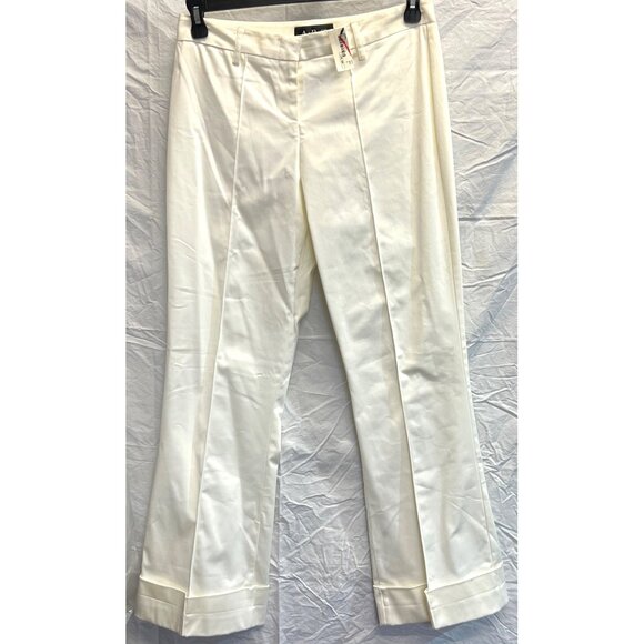 A.B.S By Allen Schwartz Womens White Cotton Blend Trousers Size 8 New With Tags - Picture 1 of 3